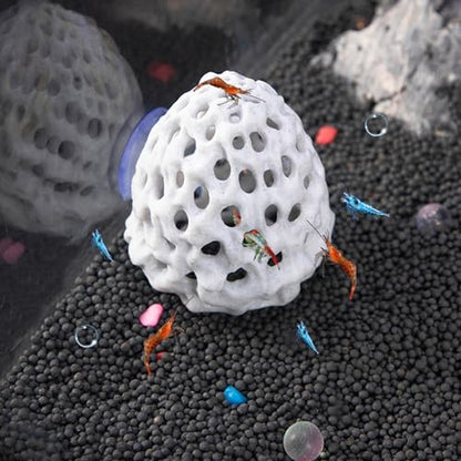 Shrimp Cave, Fish Tank Rocks with Suction Cup, Hollow & Multifunctional Fish Tank Accessories, Simulation Aquarium Decor for Home, Decoration