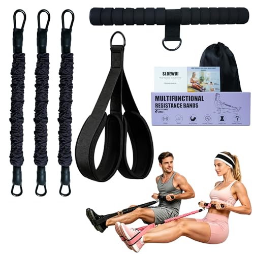Pedal Resistance Band with Handle, 90Lbs Pedal Resistance Band - color: Black