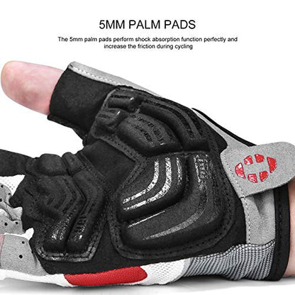 INBIKE 5mm Padded Half Finger Bike Bicycle Cycling Gloves - color: Red, size: X-Large