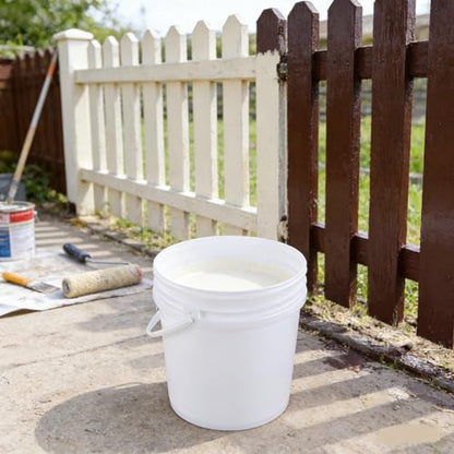 7 Gallon (4 Pack) Large Bucket Pail Container with Airtight Lid, Food Grade BPA Free, White