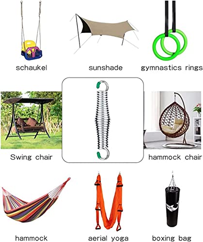 2 PCS Hammock Chair Spring, Premium Porch Swing Springs Hold up to 1300lbs, Heavy-Duty Chrome Springs for Hanging Chairs, Ceiling Mount, Porch Swings, Punching Bag