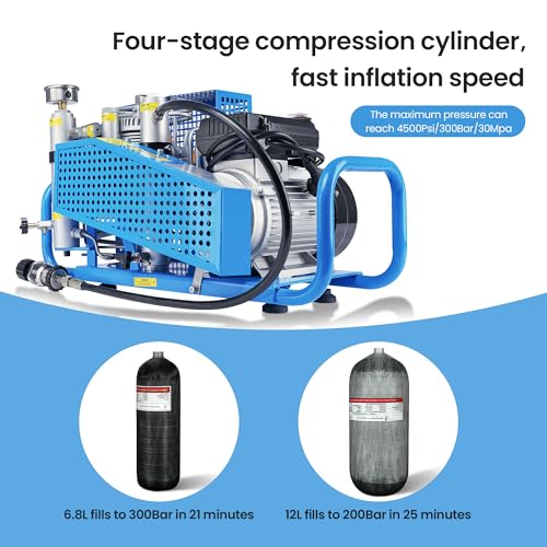TUXING 4500Psi Pcp Air Compressor,Scuba Tank Air Compressor,High Pressure Diving Compressor for Firefighting Scuba Tank/PCP Rifle/Paintball Air Gun Filling Station