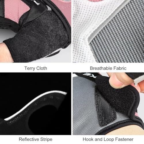 INBIKE 5mm Padded Half Finger Bike Bicycle Cycling Gloves - color: Pink, size: Small
