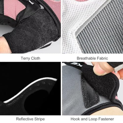 INBIKE 5mm Padded Half Finger Bike Bicycle Cycling Gloves - color: Pink, size: XX-Large