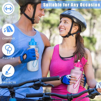 Zubebe 36 Pcs Sports Water Bottles Squeeze Bulk 21 oz | Reusable Plastic Water Bottles with Carry Strap, Back to School Supplies Summer Team Gifts for Students Travel Hiking Cycling - color: Bright Color