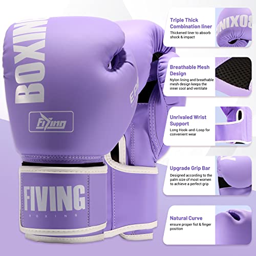 Boxing Gloves for Women - color: New Purple, size: 10oz