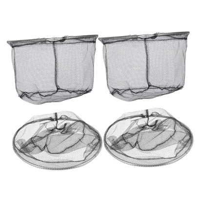 HEMOTON 4pcs Foldable Fishing Net Replacement Heads 40cm Stainless Steel Landing Nets with Deep Soft Flexible Mesh for Freshwater and Saltwater Trout Carp Fishing