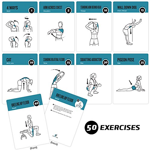 Stretching Workout Cards, Instructional Fitness Deck for Women & Men, Beginner Fitness Guide to Training Exercises at Home or Gym - style: Stretching