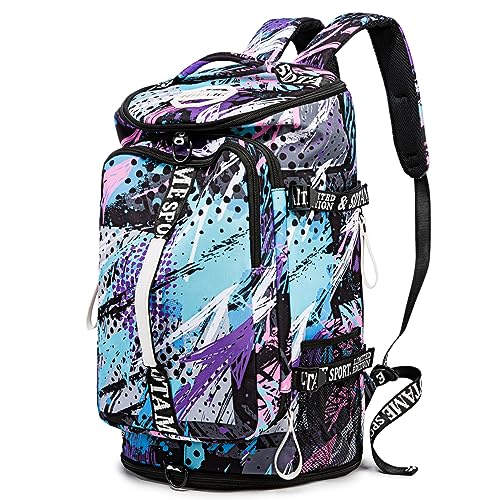 SDTAME Gym Duffel Backpack with Shoe Pocket & Laptop Sleeve - color: Multicolor