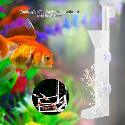 Fish Feeding Tube, Fish Feeder Convenient Fish Feeder Tube Kit Acrylic Aquarium Fish Shrimp Feeding Dish Set Fish Food Feeder for Fish Freshwater Saltwater Aquariums