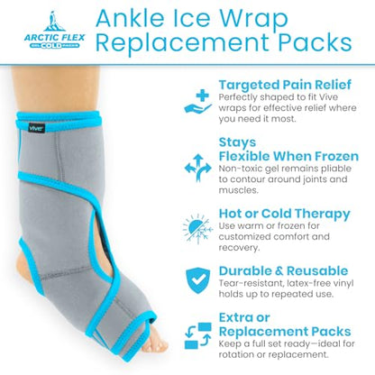 Arctic Flex Gel Replacement Packs - Ice Packs Reusable for Ankle Ice Brace - size: Ankle