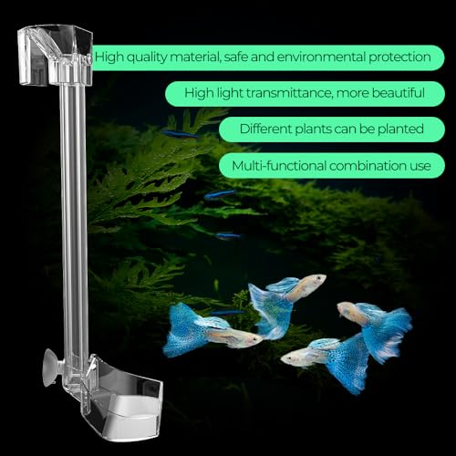 Aquarium Shrimp Feeding Tube and Dish with Brush, Clear Crystal Glass Fish Tank Shrimp Feeder Tube Tray, Adjustable Feeder Tube Fish Shrimp Tank Accessories Clear Acrylic (F-29-11.2‘’)