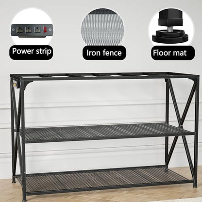 55-75 Gallon Fish Tank Stand, 49.2 x 19.7x 31.5 Inch,Industrial Aquarium Stand with Power Outlet and Switch, Turtle Tank, Reptile Terrariums and Breeder Tank Stand, Black - size: 55-75 Gallon