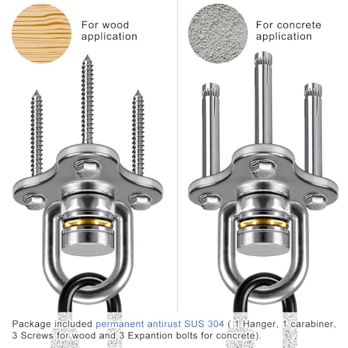 SELEWARE 1 Pack Tire Swing Swivel Hanger with Bearing Heavy Duty Swivel | 360 Degree Rotation Reduces Twisting, Smooth Swinging for Indoor Outdoor Tire and Saucer Swings - color: Bearing Swing Hanger, 1 Pack
