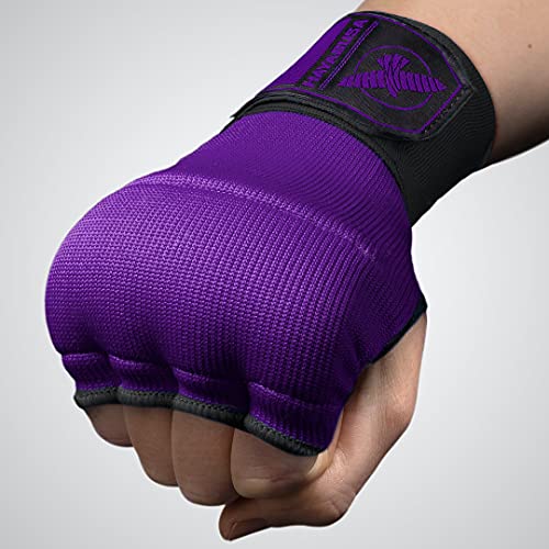 Hayabusa Quick Gel Hand Wrap Boxing Gloves | Slip-On Design, Padded Knuckle Protection, Hook and Loop Closure, Muay Thai Kickboxing, Men and Women, Sparring - color: Purple/Black, size: X-Large