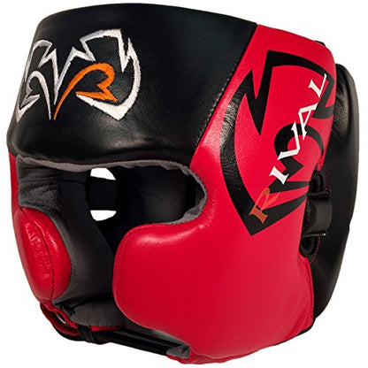 RIVAL Boxing RHG20 Traditional Headgear - Microfiber Inner Lining, Quick and Easy Adjustment, and Dual Density Foam Padding - color: Black/Red, size: Large