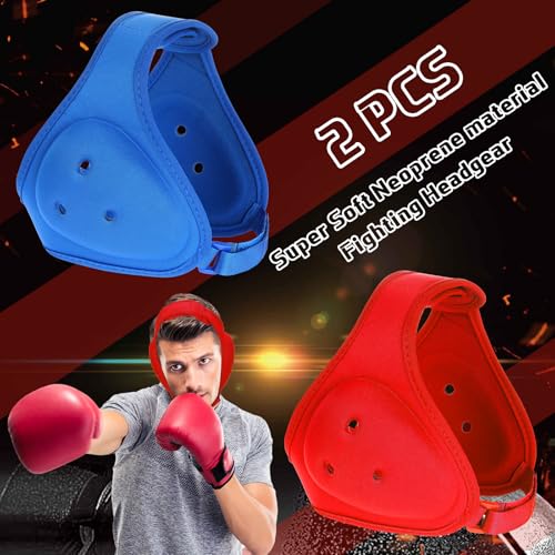Jerify 2 Pcs Wrestling Headgear for Kid Youth, Blue,Red - color: Blue,Red