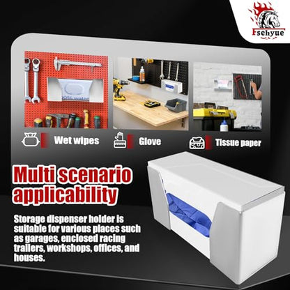 Wall Mount Storage Dispenser Holder Aluminum Latex Glove Box Dispensers Suitable for Garage Enclosed Trailer Work Shop