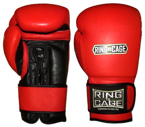 Leather Deluxe MiM-Foam Sparring Gloves - Single Strap - 14oz to 50oz - size: 14oz