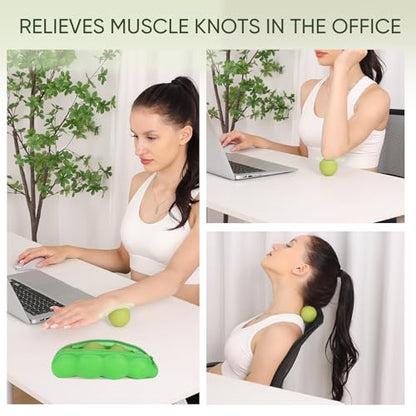 Firm Massage Lacrosse Ball Set, 4 Sizes for Myofascial Release - color: 4 Firm Green