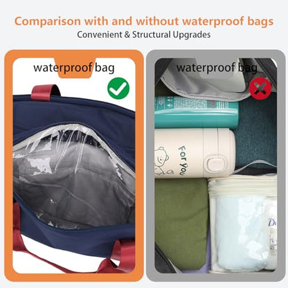 BESMART Gym Bags for Men with Side Pocket，38L Large Sports Gym Duffle Bag - color: Navy Blue With Tpu Pocket