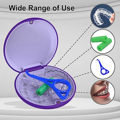 ARGOMAX Retainer Case with Silicone Inner & Magnetic Closure - color: Purple