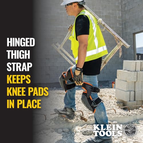 Klein Tools 60491 Knee Pads, Hinged Gel Foam, Black - size: Standard