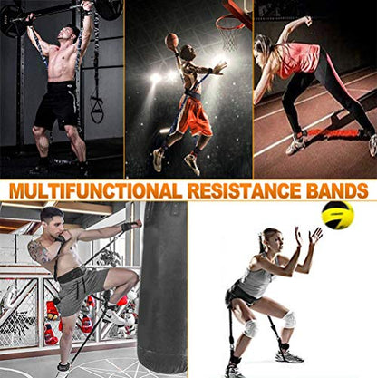 Boxing Resistance Bands Set for Speed and Agility, Workout Band Ankle Exercise Bands Legs Ankle Straps for Resistance Training Enhance Explosive Power - color: Black-200lbs