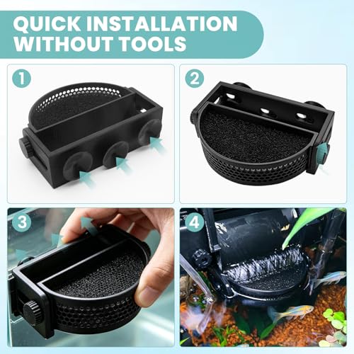 Aquarium Filter Baffle with Suction Cups, Aquarium Filter Flow Reducer, Water Calmer and Flow Reducer for Betta Fish & Shrimp