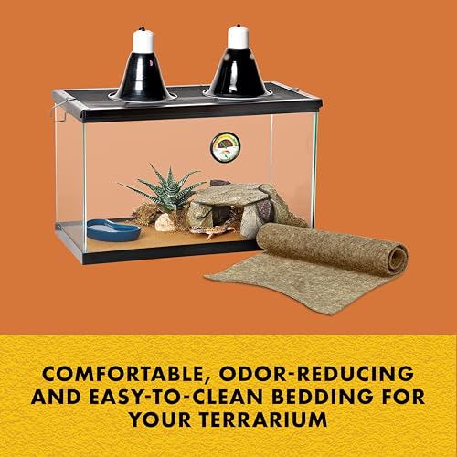 Zilla Reptile Terrarium Bedding Substrate Floor Liner, Brown, 10G, 9.75" x 19.75"
