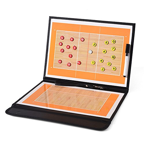FantasyDay Volleyball Coach Board with Magnetic Pieces and Dry Erase Marker - Leather Magnetic Tactic Board Foldable Strategy Coaching Clipboard #1