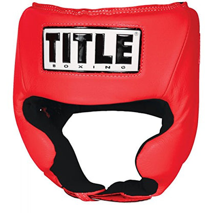 Title Boxing Amateur Competition Headgear (w/Cheeks) - Boxing Headgear, MMA Headgear, Sparring Gear, Headgear Boxing Sparring, Boxing Head Gear, Sparring Headgear, Muay Thai Headgear - color: Red, size: Medium