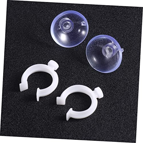 Happyyami 20pcs Cup Clamps for Fish Tank Hose Clip Bracket Holder Easy to Install Aquatic Accessories for Aquariums Practical Design for Air Pump Tubes