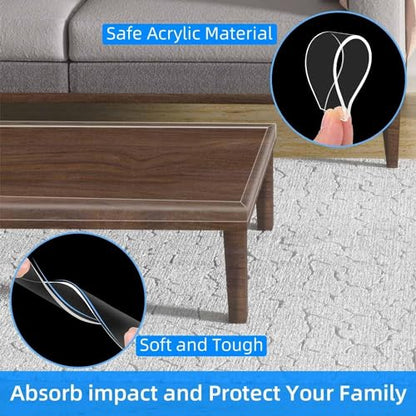 2Pack Clear Edge Protector Strip, 0.8in x 9.84FT(19.68FT Total), Sharp Edge Wrap Cover Tape, Self Adhesive Protective Bumper Guards for Cabinet Door Desk Glass Table Furniture, Kitchen Countertop - size: 2 Pack x 0.8in x 9.84FT