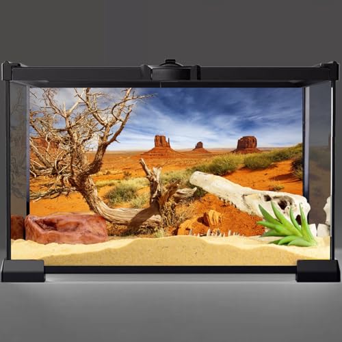 AWERT 48x24 inches Reptile Habitat Background Orange Desert Terrarium Background Durable Polyester Background - size: 48x24in/120x60cm
