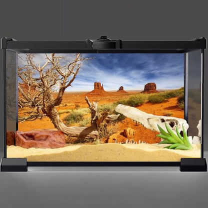 AWERT 48x20 inches Reptile Habitat Background Orange Desert Terrarium Background Durable Polyester Background - size: 48x20in/120x50cm