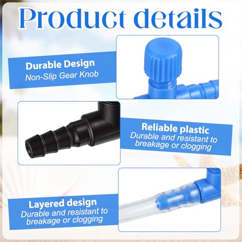 30 Pcs Aquarium Air Valve, Air Control Valve for Fish Tank, Adjustable Plastic Airline Valves for 3/16" Tubing, Aquarium Valves for Fish Tanks (Blue + White + Black)