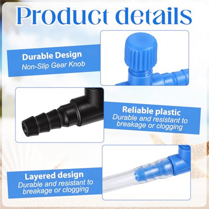 30 Pcs Aquarium Air Valve, Air Control Valve for Fish Tank, Adjustable Plastic Airline Valves for 3/16" Tubing, Aquarium Valves for Fish Tanks (Blue + White + Black)