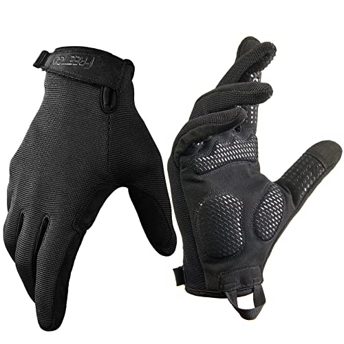 FREETOO Full-Finger Workout Gloves for Men, Padded Gym Gloves with Grip - size: Medium