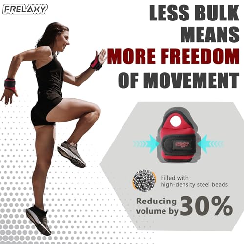 Frelaxy Wrist Weights with Thumb Loops for Men Women (Pair) - color: Red, size: 2 lbs x 2