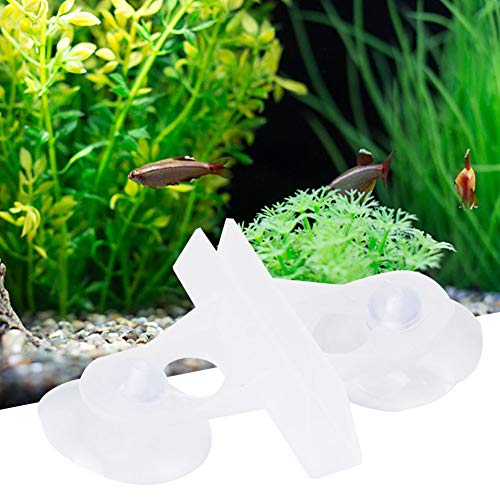 40PCS PVC Aquarium Fish Tank Suction Cup Separating Board Divider Support Clip White Black 6.5x5.3cm (White) - color: White
