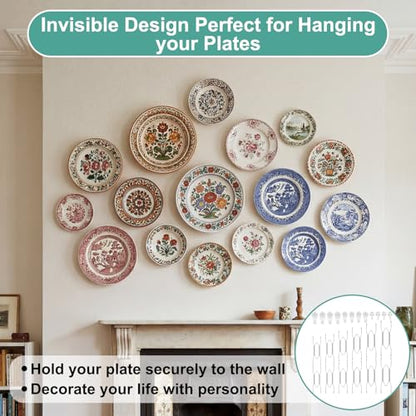 Hotop 12 Pcs Wall Plate Hangers Wire Invisible,4/6/8/10/12/14 Inch,Silver - color: Silver, size: 4/6/8/10/12/14 Inch