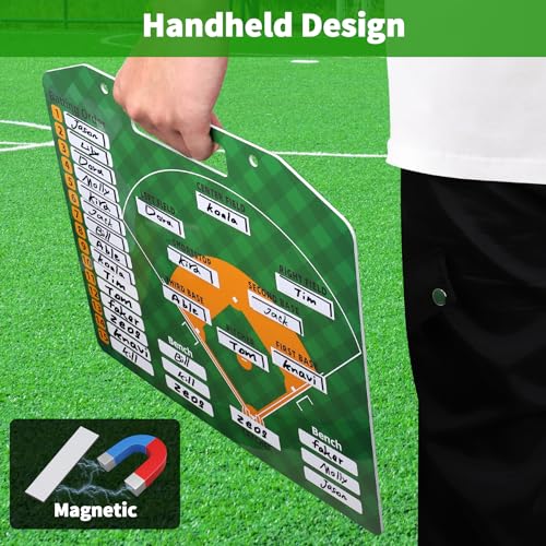 R2Depot Magnetic Coach Marker Boards, Dry Erase Double-Sided Coach Lineup Clipboard, Coaches Gift, Fit for Basketball, Football, Soccer, Baseball - style: Baseball