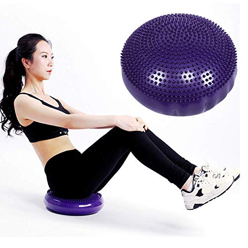 2PCS Balance Disc Inflated Wobble Cushion, Wiggle Seat Balance Pad Purple Soft Yoga Balance Board Without Inflator Pump for Exercisehome Yoga Balance Stability Training