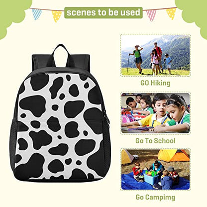 Cow Print Toddler Backpack Waterproof Mini Backpack Boys/Girls Cute Small Backpack Kindergarten Pre School Bags 13 Inch - color: Cow Print, size: Medium