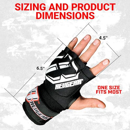 Revgear Neoprene High-Performance Gel Pro Hand Wraps | Wear Under Boxing or MMA Glove | Attached 120 inch Elastic Wrist Wrap | Ultra-Comfortable Anti-Shock Wrap for Training, Sparring, Fighting (Pair)
