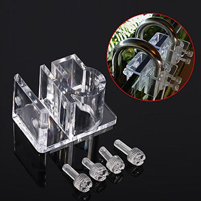 Zerodis Fish Tank Acrylic Pipe Clip Holder, Aquarium Filter Mount Tube Inflow Outflow Tube Clip Holder Tube Fixing Filter Holder