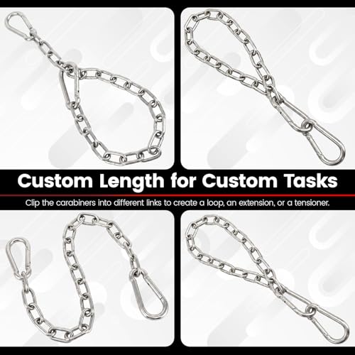 sprookber 67" Hanging Swing Chain,1000 lb Capacity,6 mm 304 Stainless Steel - color: Silver, size: 2 PACK 67inch