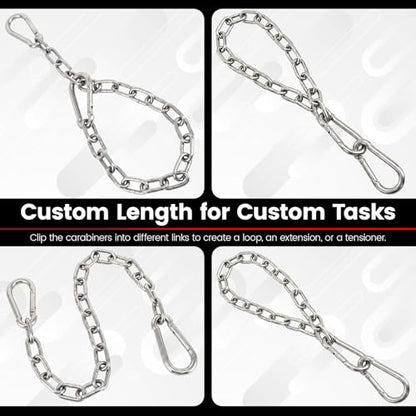 sprookber 67" Hanging Swing Chain,1000 lb Capacity,6 mm 304 Stainless Steel - color: Silver, size: 2 PACK 67inch
