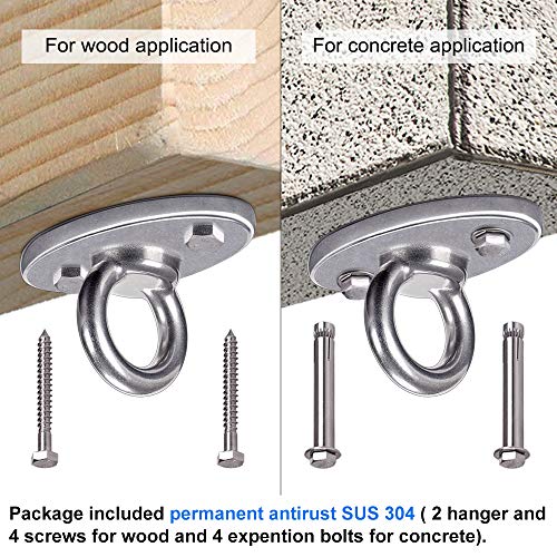 SELEWARE Ceiling Mount Stainless Steel Swing Hanger Wall Ceiling Anchor - color: Ceiling Mount (2 Pack)